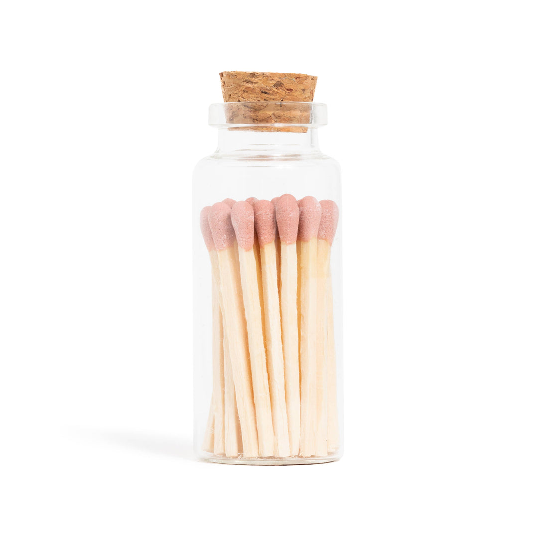 dusty rose matches in a jar