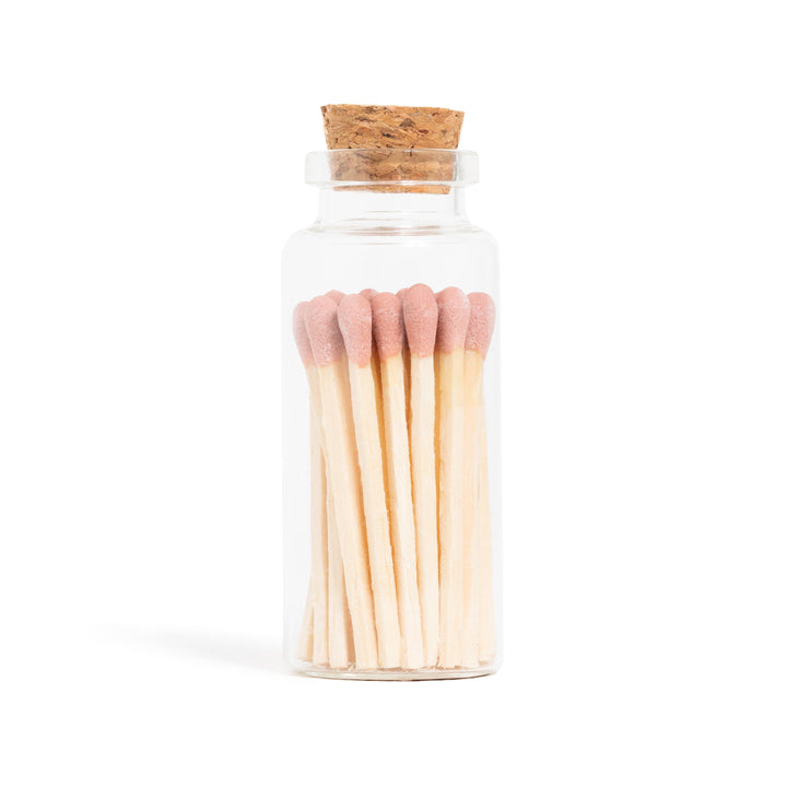 dusty rose matches in a jar