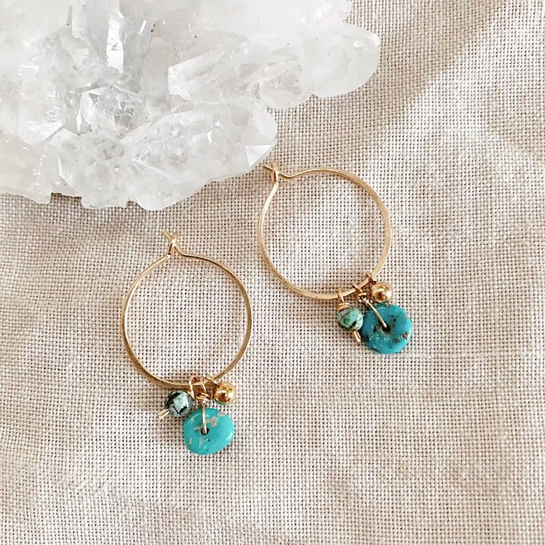 Turquoise Hoops
