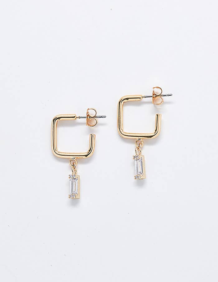Gold Square Diamond Huggies-Admiral Row