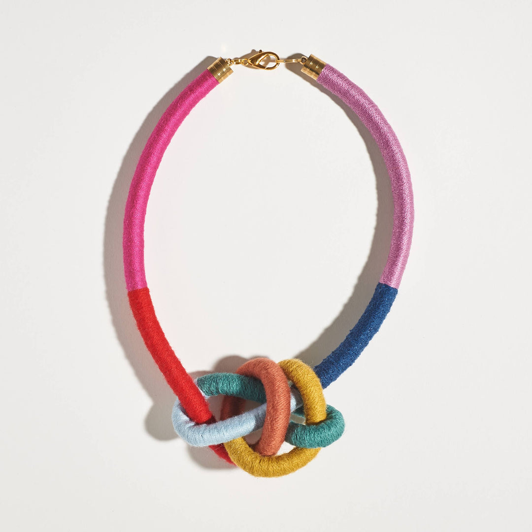 Water Bowline PRIDE Necklace in Rainbow fiber necklace
