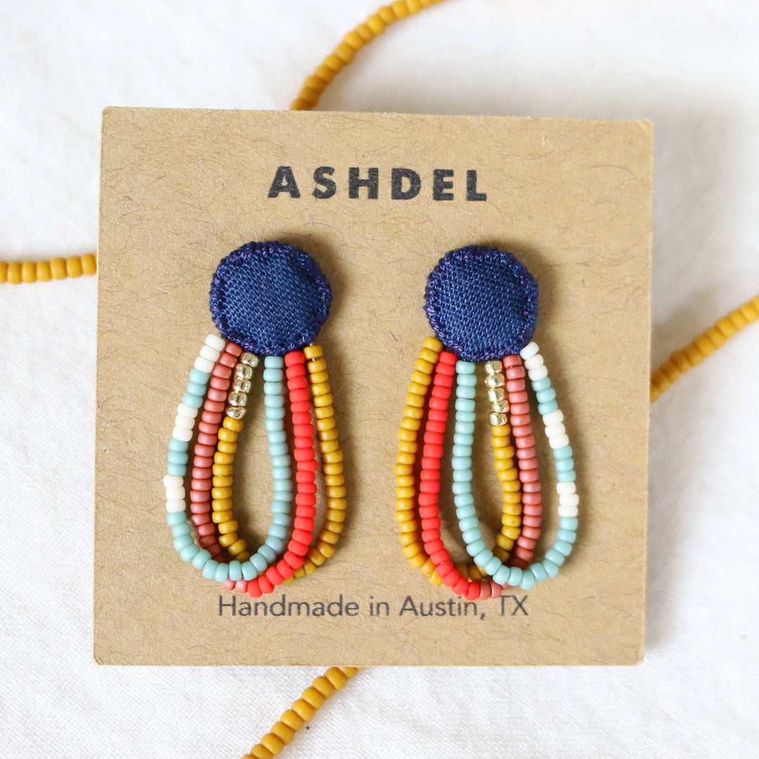 Loop Drop Studs (Navy)