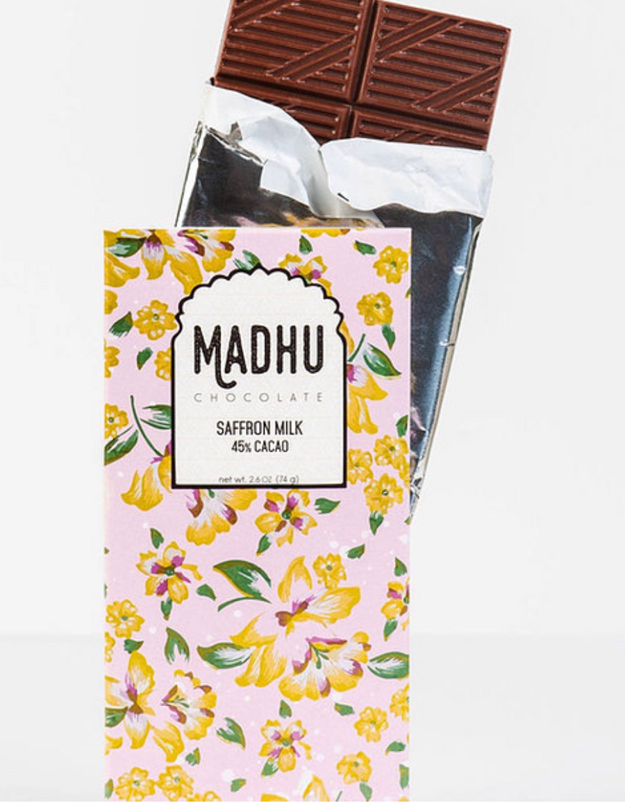 Madhu Saffron Milk - 45% Cacao Chocolate Bar