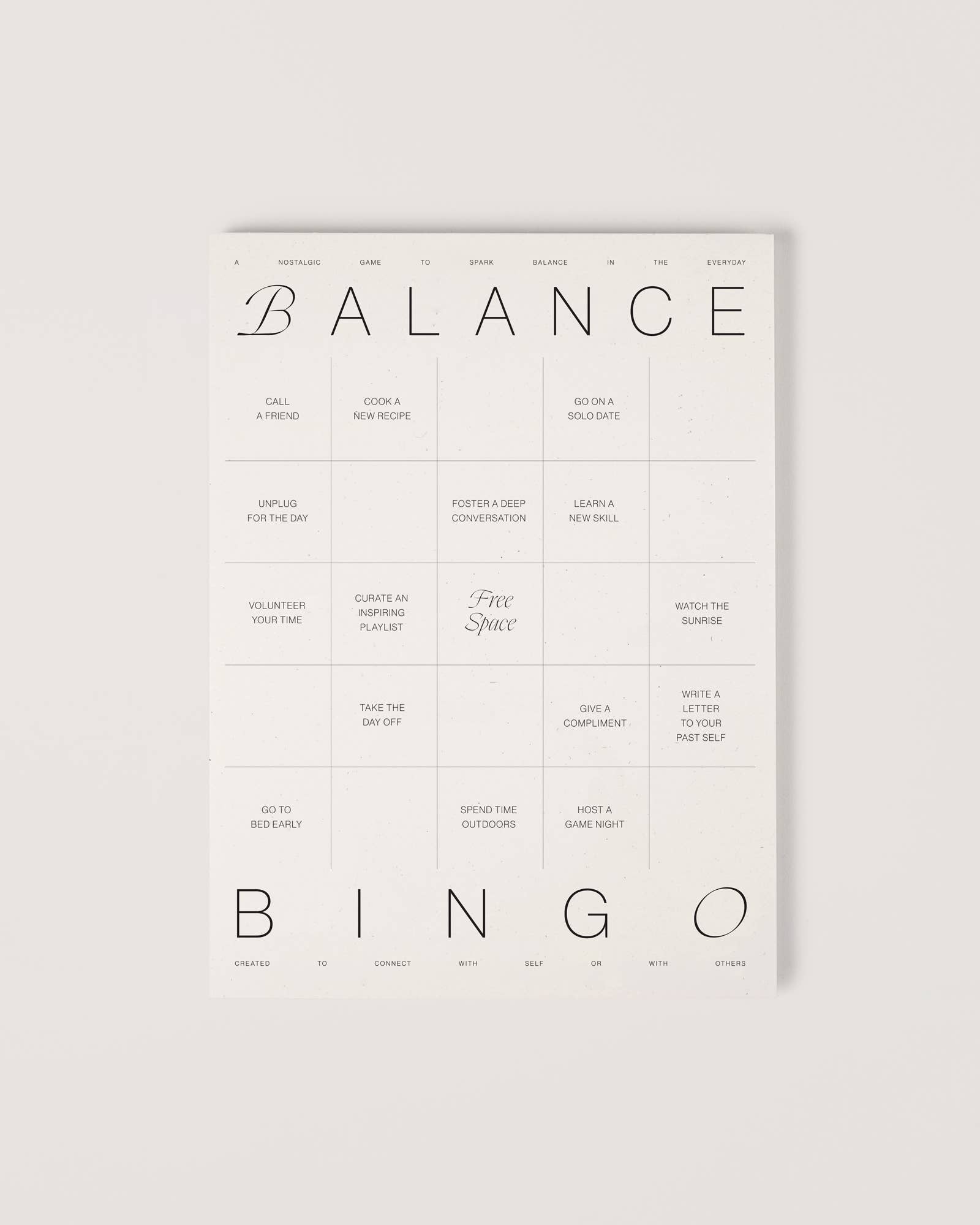 Balance Bingo Pad – New Origin Shop LLC