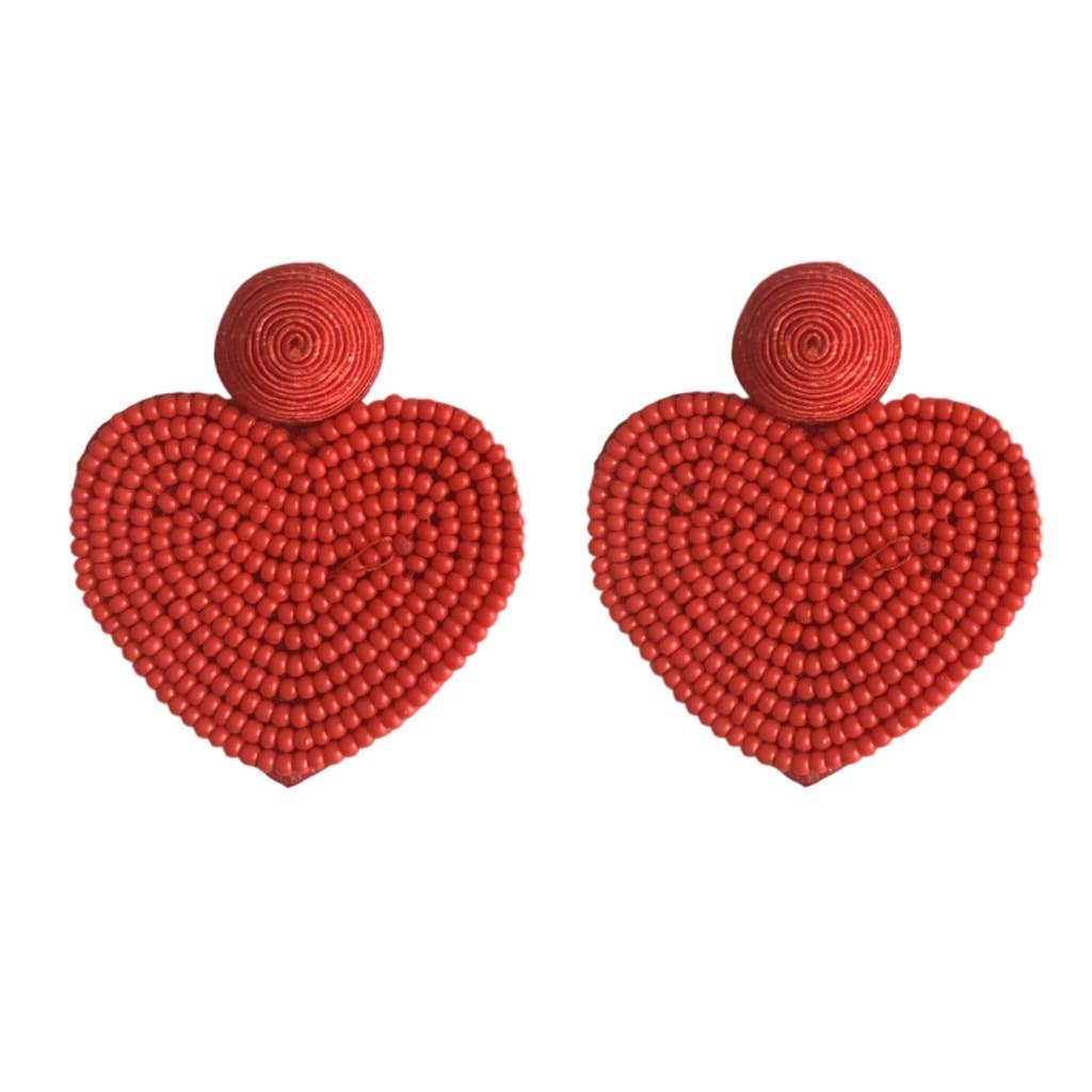Layla Red Heart Earrings