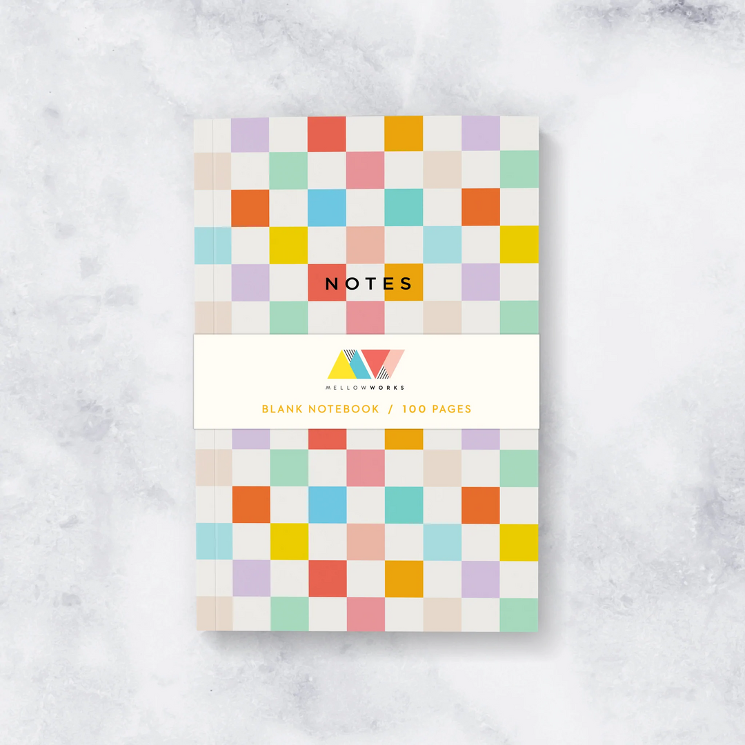 Rainbow Checkerboard Notebook - Blank Pages