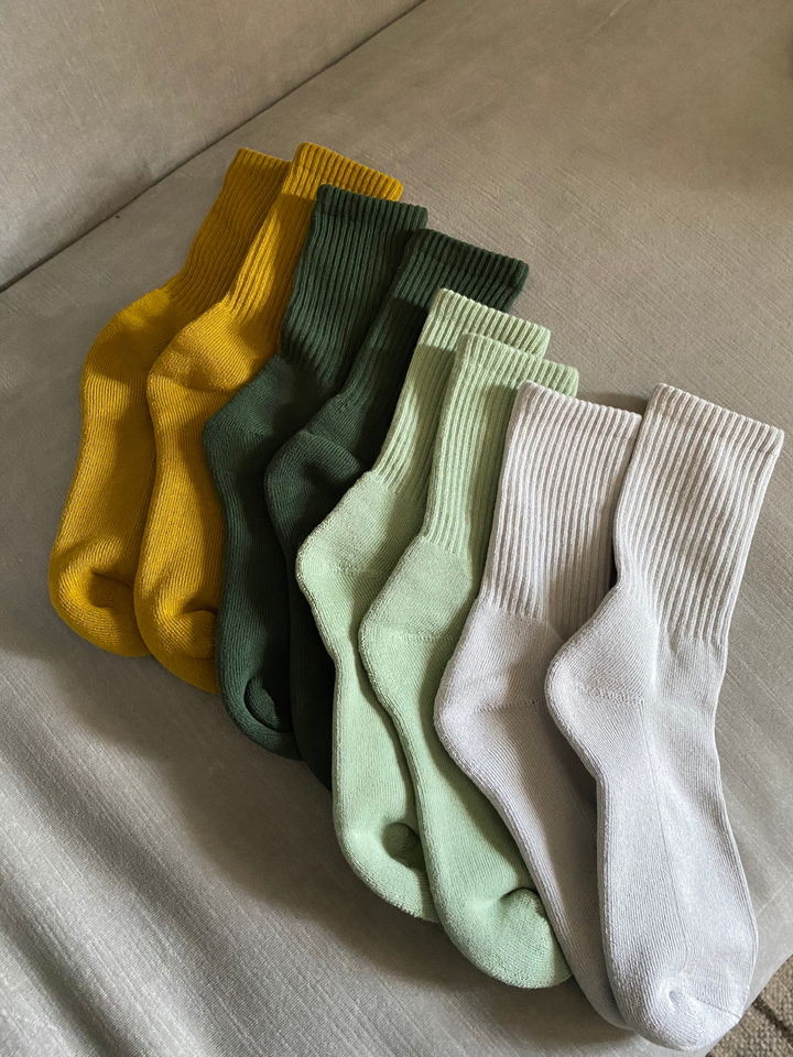 Crew Sock | Cotton Crew Sock | One Size | Assorted: Bone