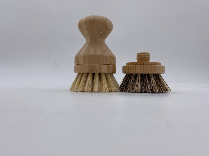 Bamboo Soft Bristle Pot Scrubber With replaceable head