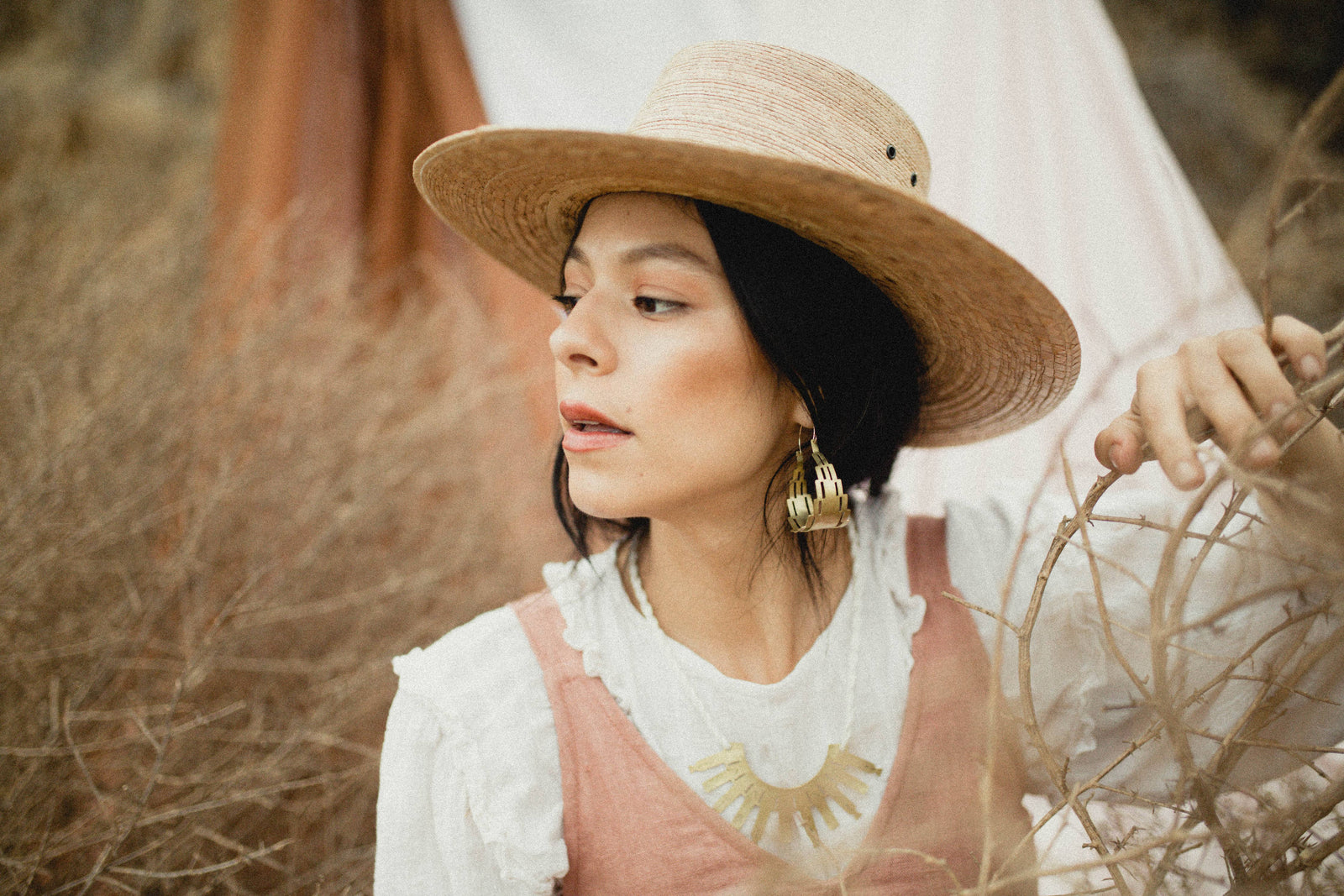 << DIAMONDBACK Drop Hoops >> Textured &amp; hand formed brass hoops with 14k gold filled earwires // Earrings are 2.25” long