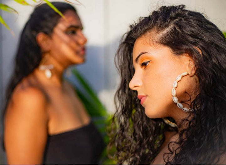 Cowrie Shell Hoops- Statement hoops
