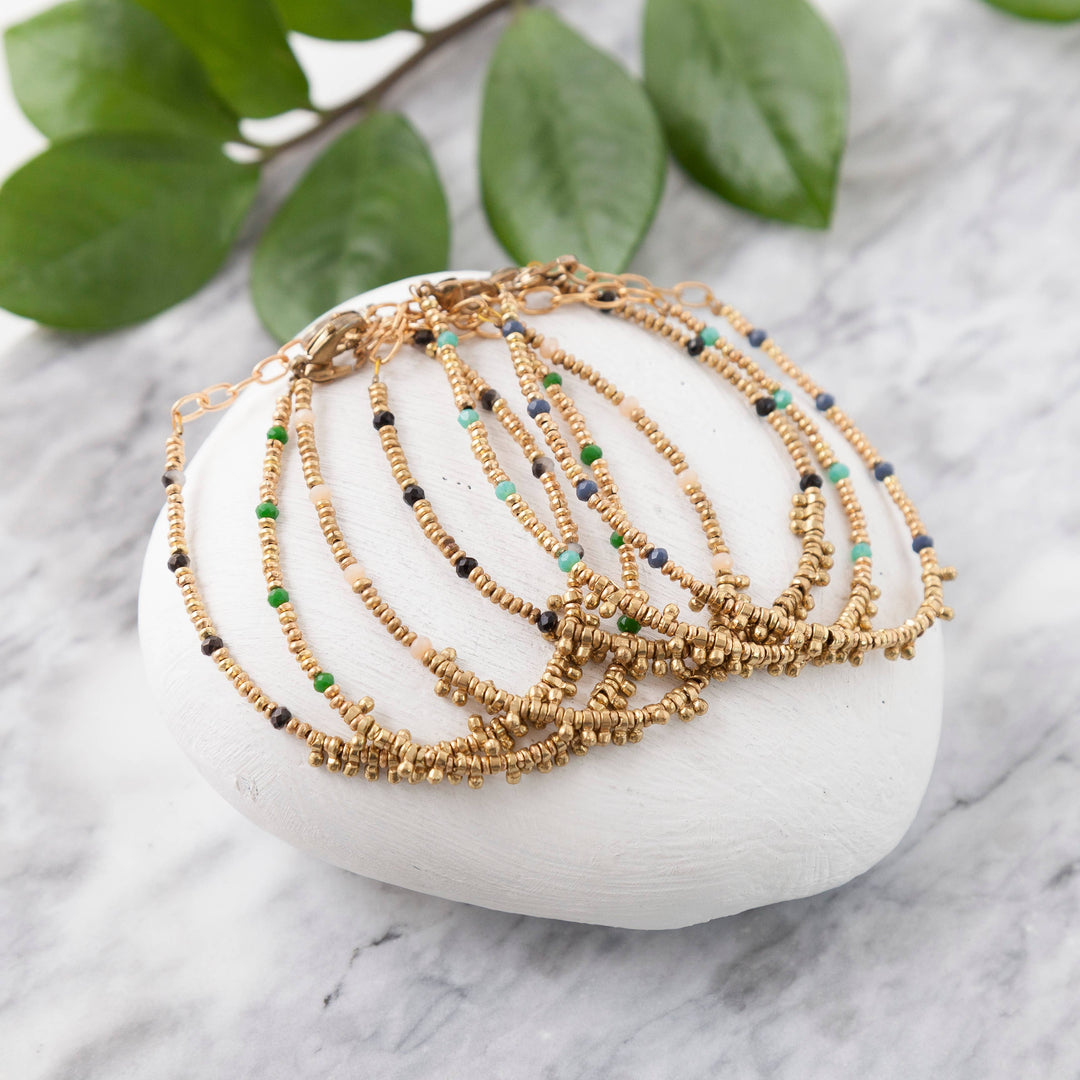 Baizaar - Brass Beaded Clasp Bracelet