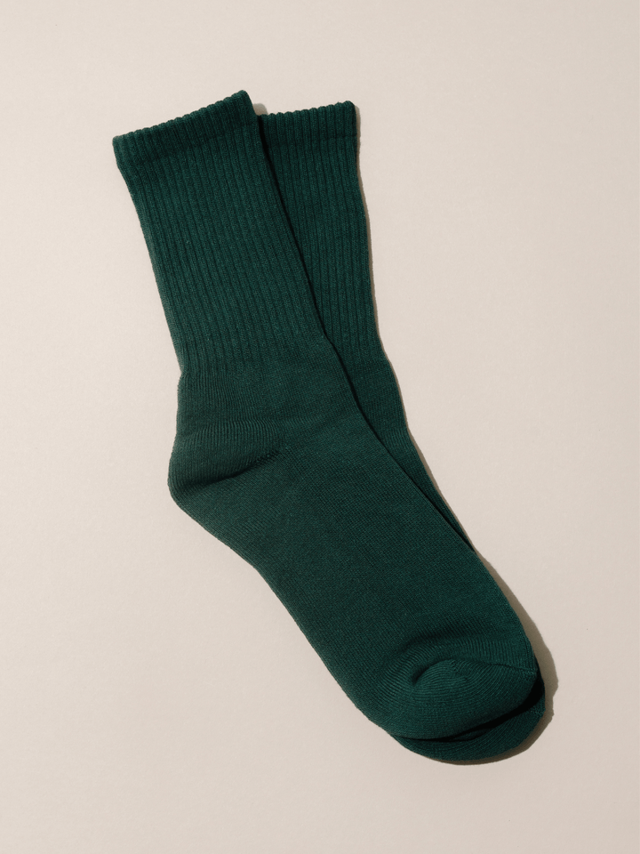 Crew Sock | Cotton Crew Sock | One Size | Assorted: Pine