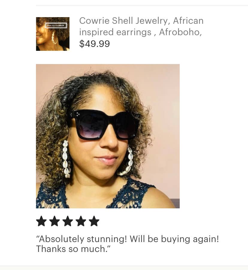 Cowrie Shell Hoops- Statement hoops