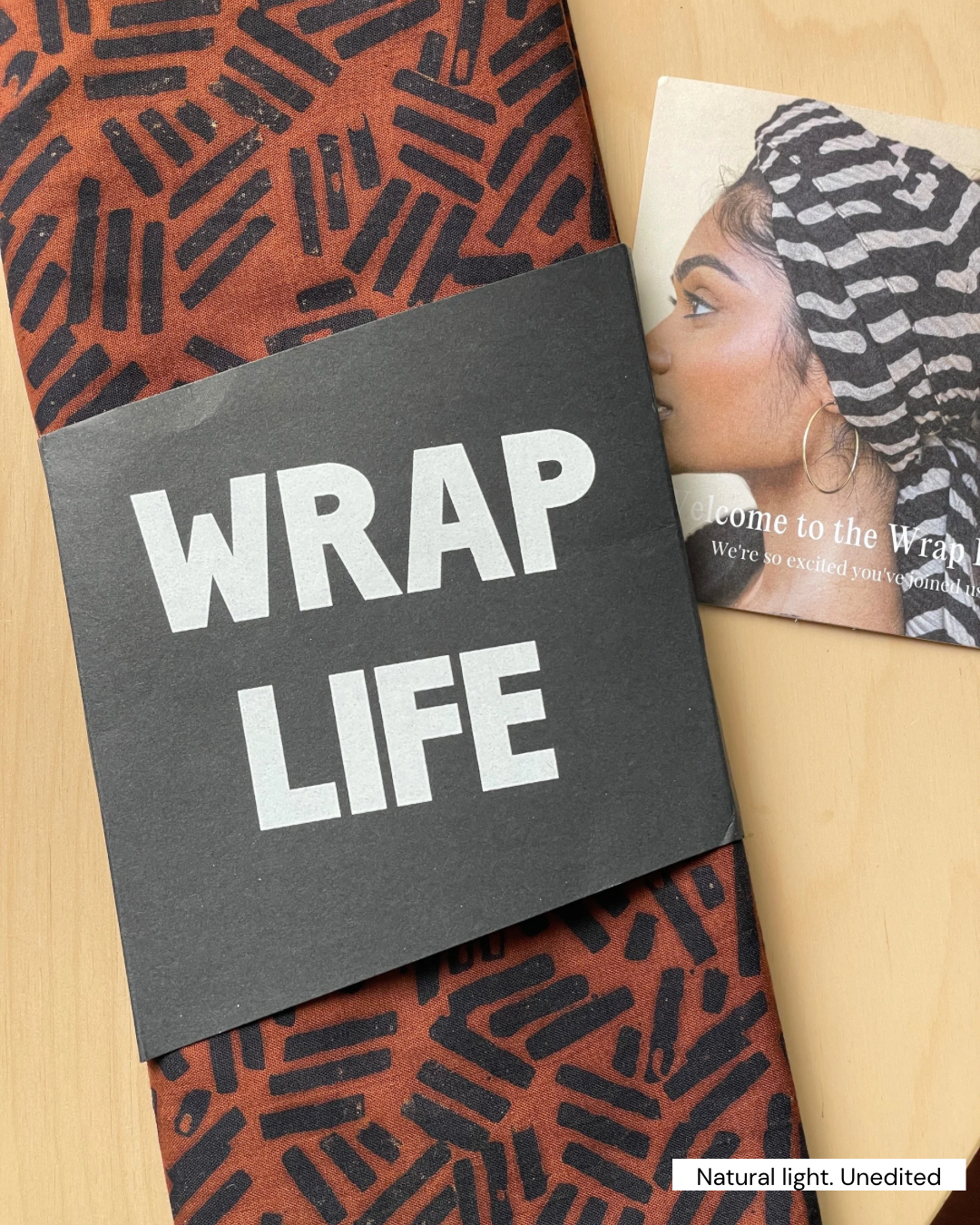 Batik Printed Head Wrap in Siti: Brown