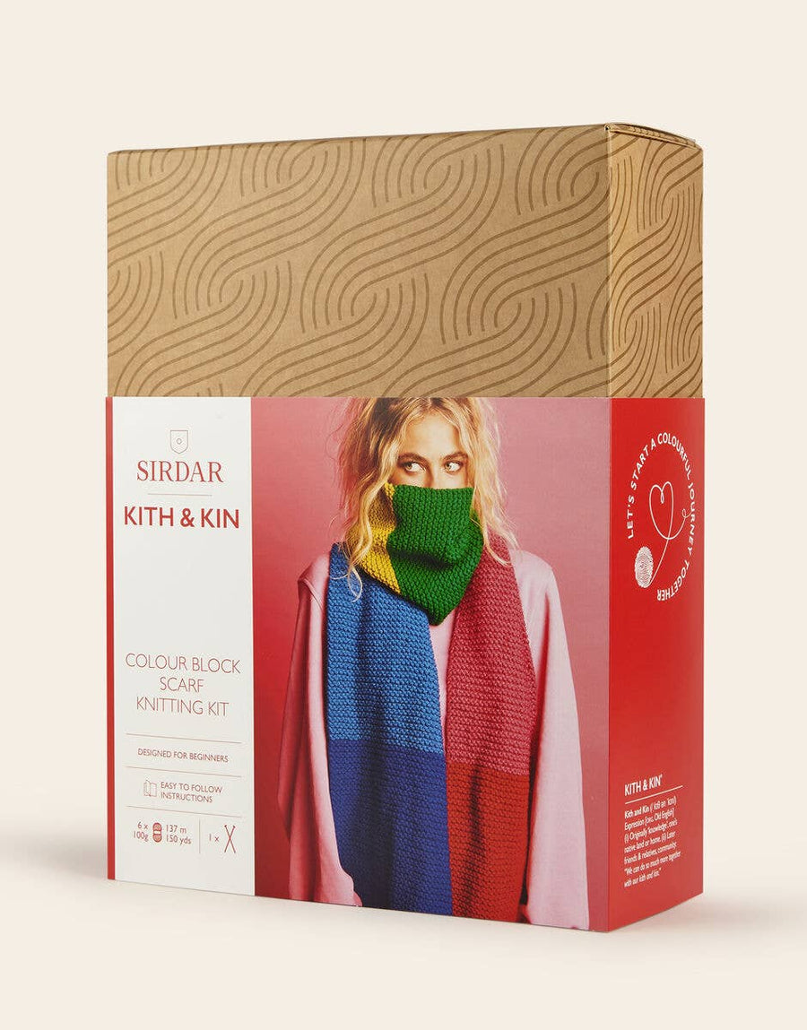 knitting kit Sirdar Color Block Scarf Knit Kit