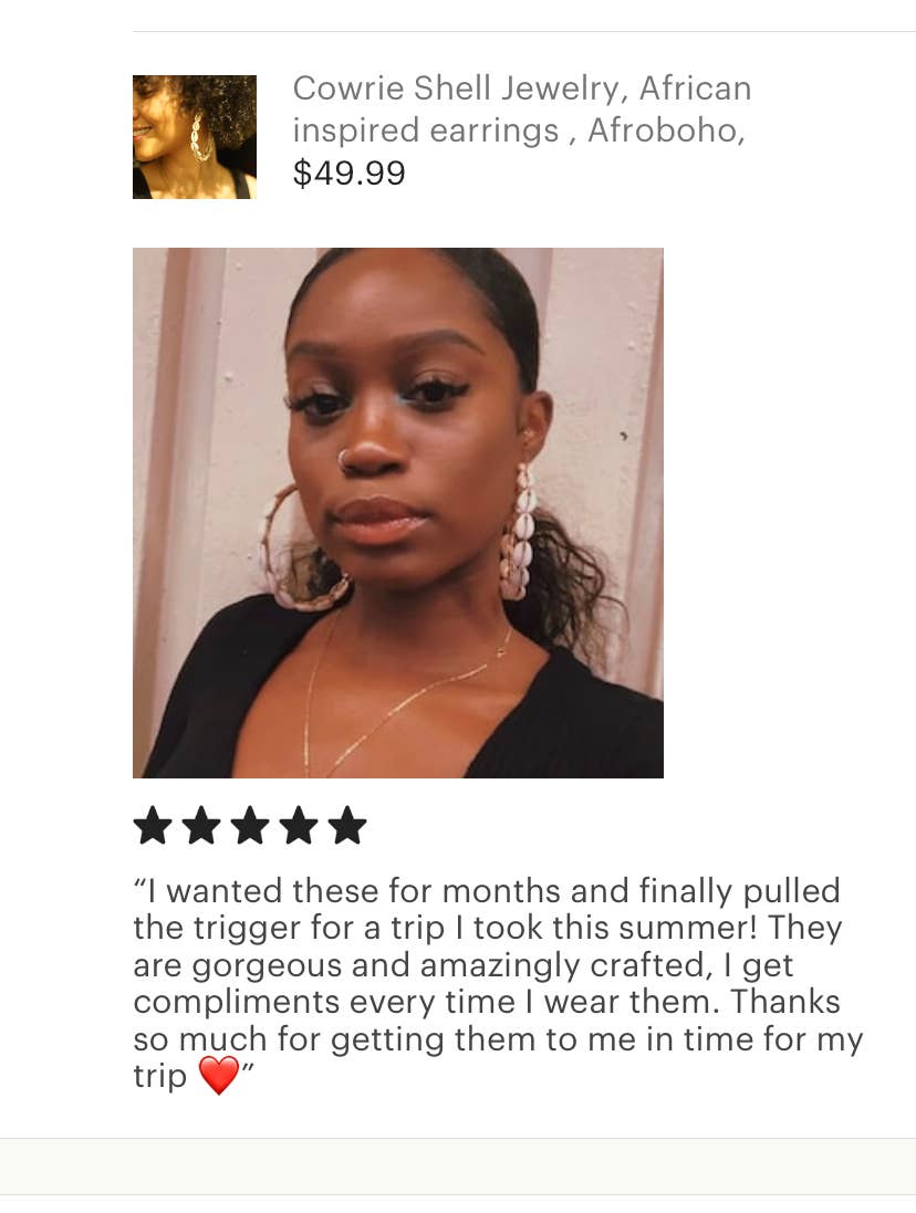 Cowrie Shell Hoops- Statement hoops