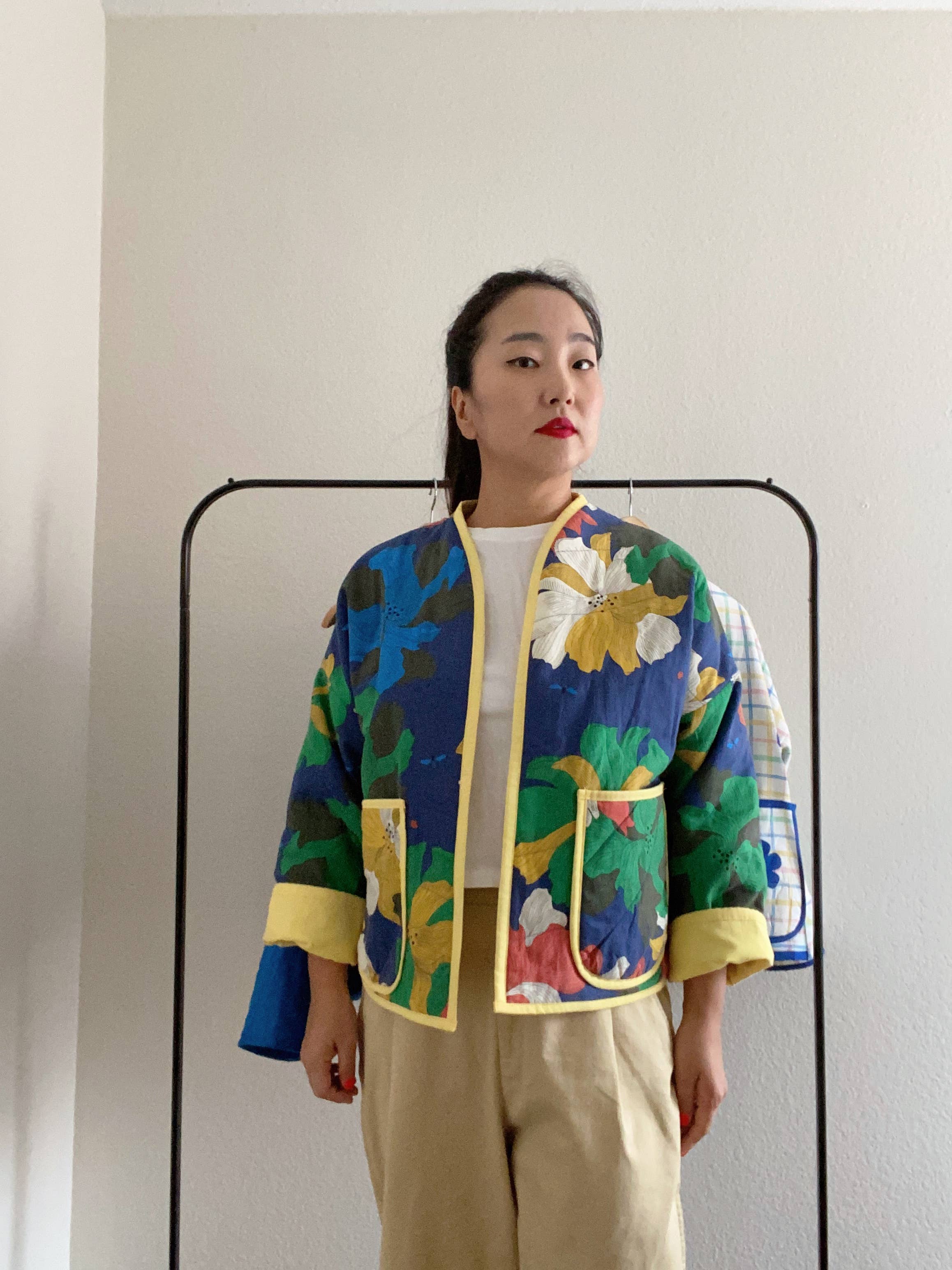 women owned aapi brand Mia Flower Quilting Jacket