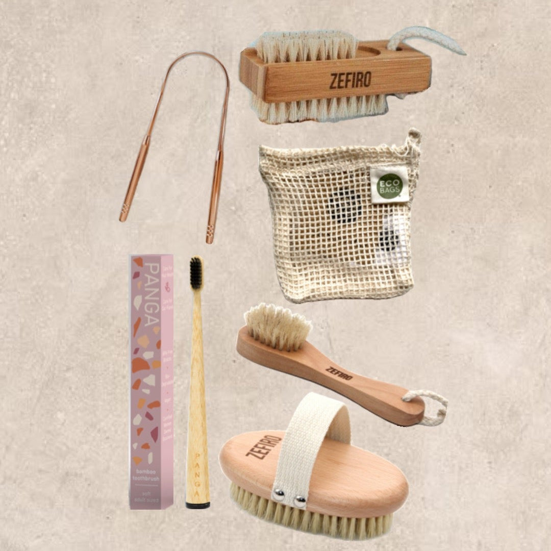 a collection of eco-friendly items