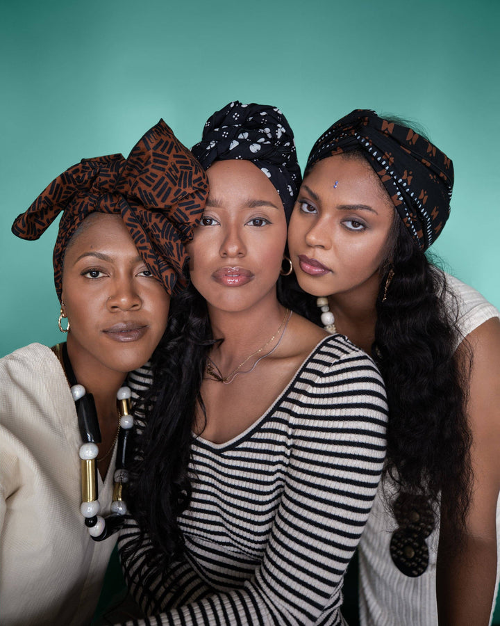 black women owned the wrap life  Batik Printed Head Wrap in Dewi: Black