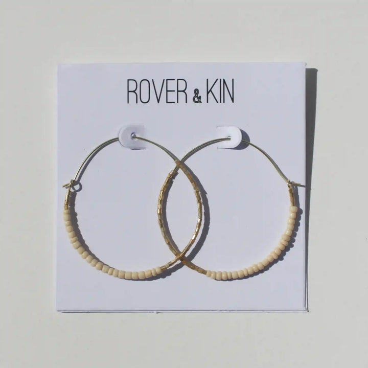 Dreamscape Beaded Round Hoops Oat-Rover & Kin -multiple