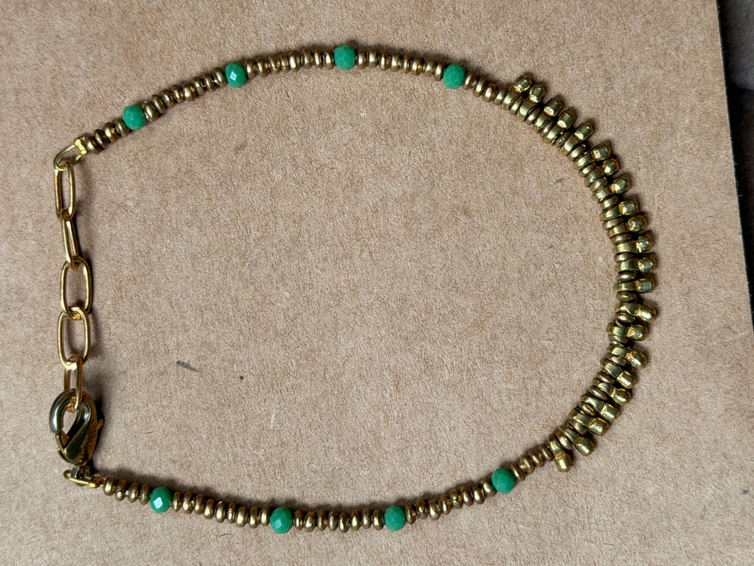Baizaar - Brass Beaded Clasp Bracelet