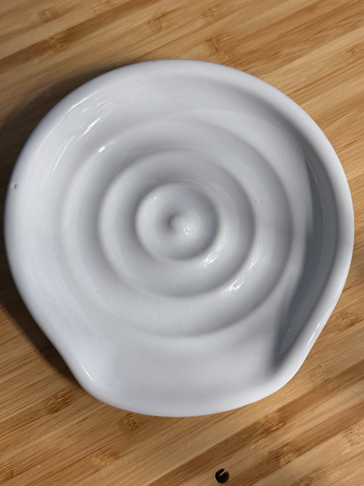 Handmade White Ceramic Spoon Rest