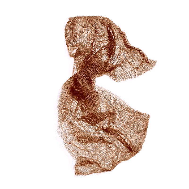 Brown textured fabric on a white background