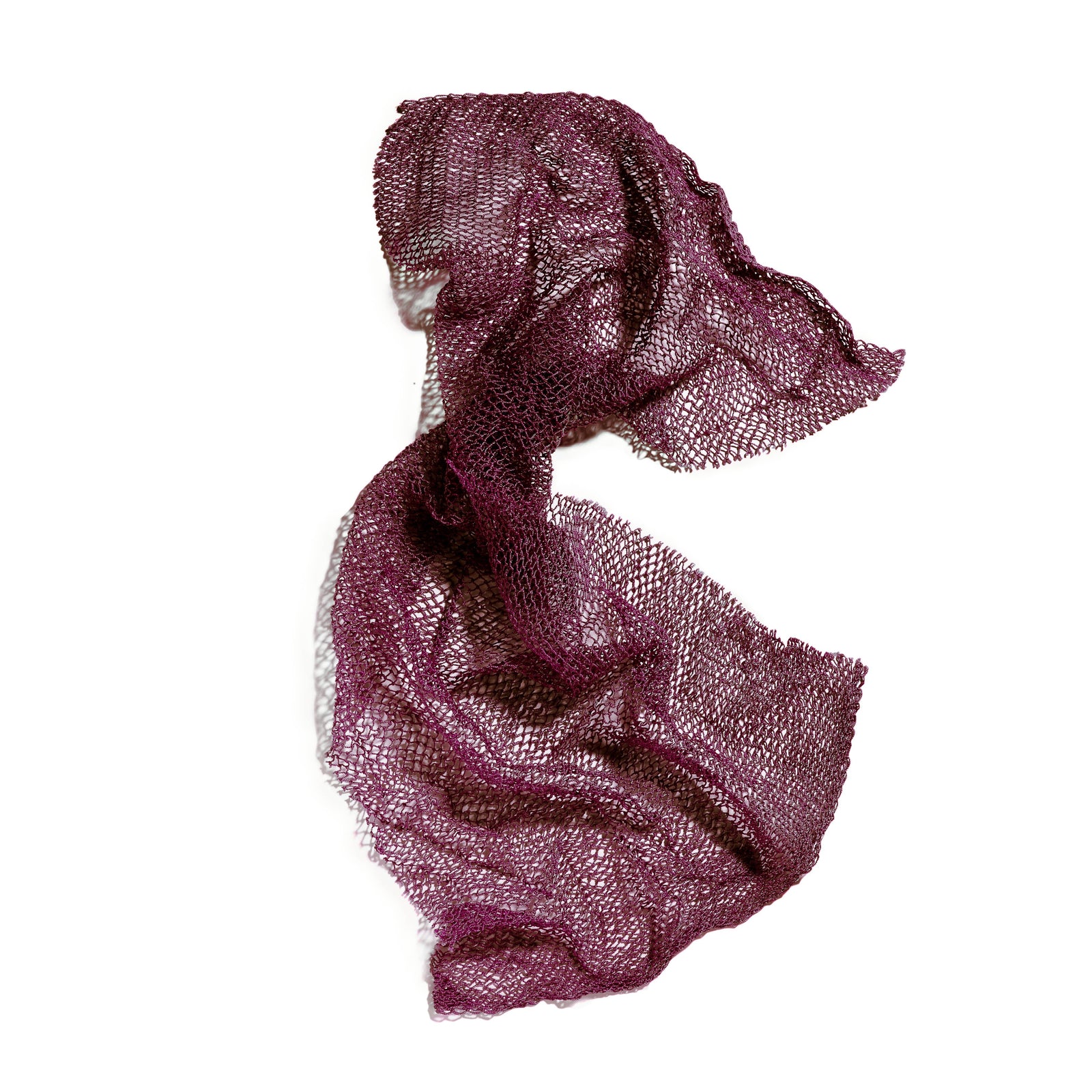 Purple textured scarf on a white background