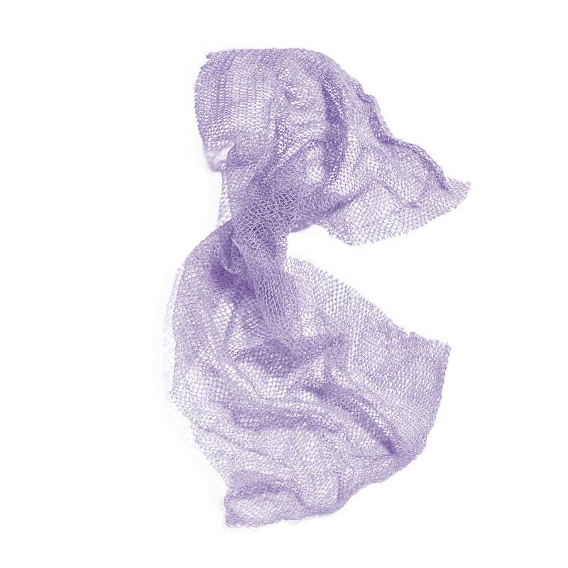 Purple textured scarf on a white background