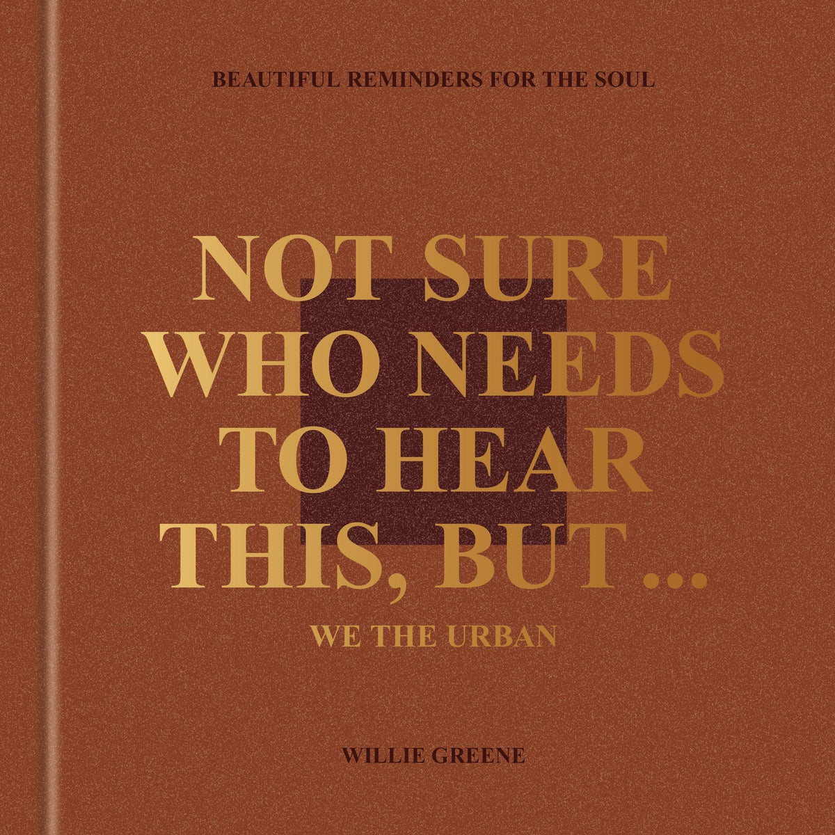 Book cover with gold text on a brown background