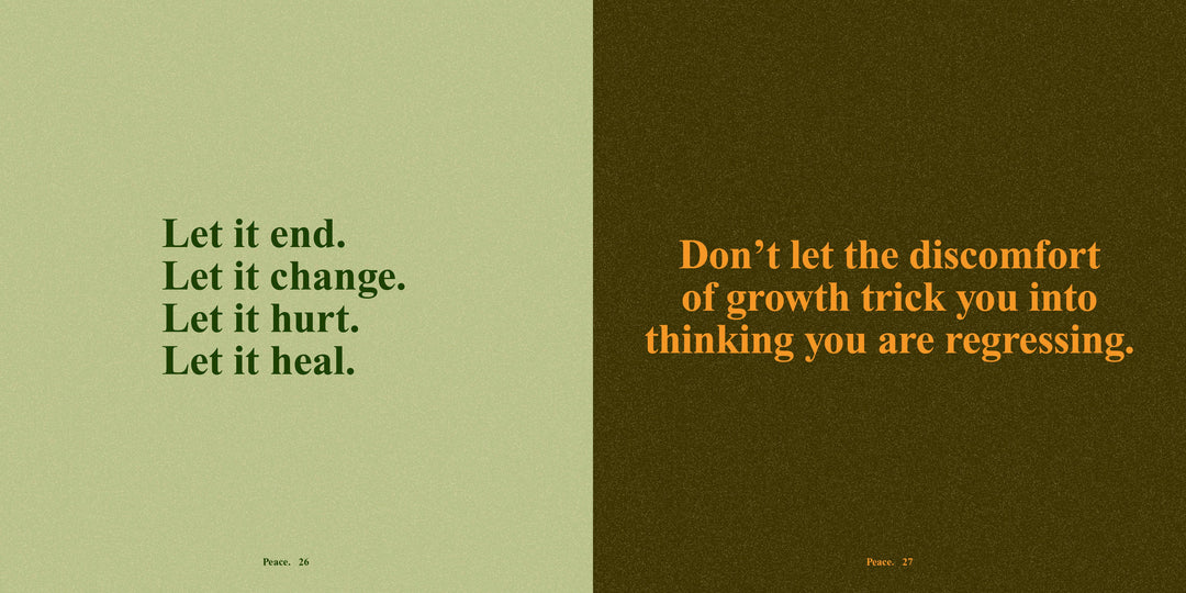 Two motivational quotes on a green and brown gradient background.