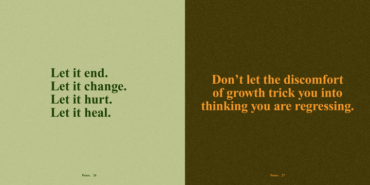 Two motivational quotes on a green and brown gradient background.