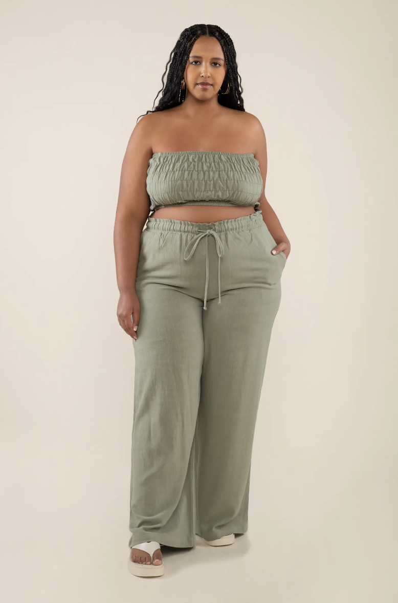 linen draw string pant plus size