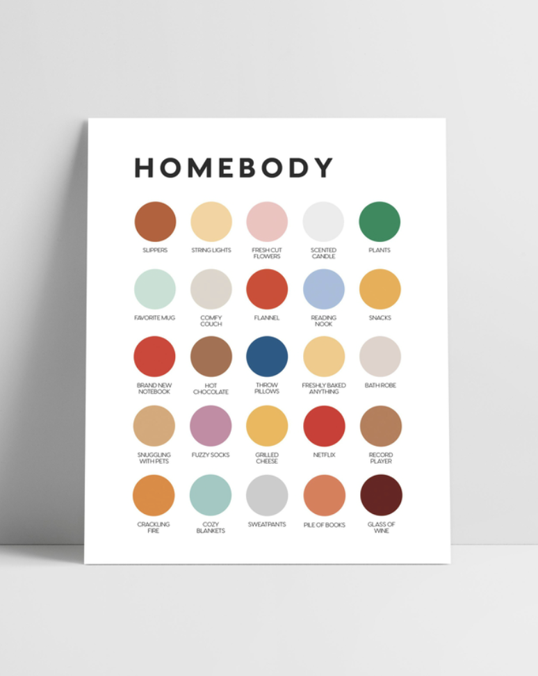 Homebody Color Palette Art Print
