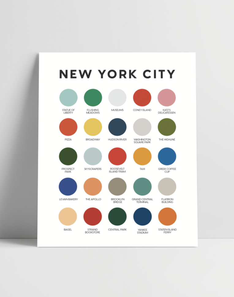 New York City Color Palette Art Print