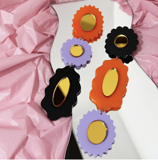 combinist summer FLOURISH Mega Dangles | Black, Lilac, Orange