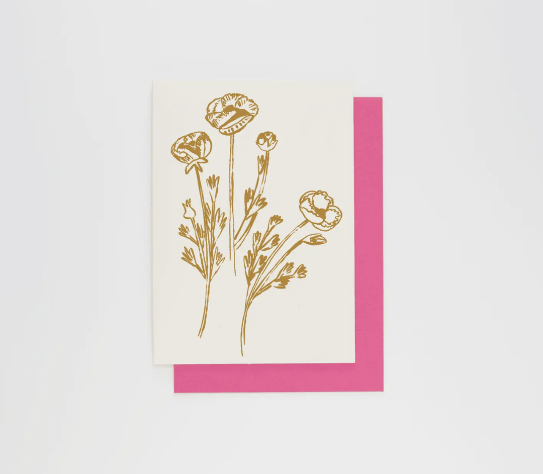 Gold Flowers-People I've Loved blank card