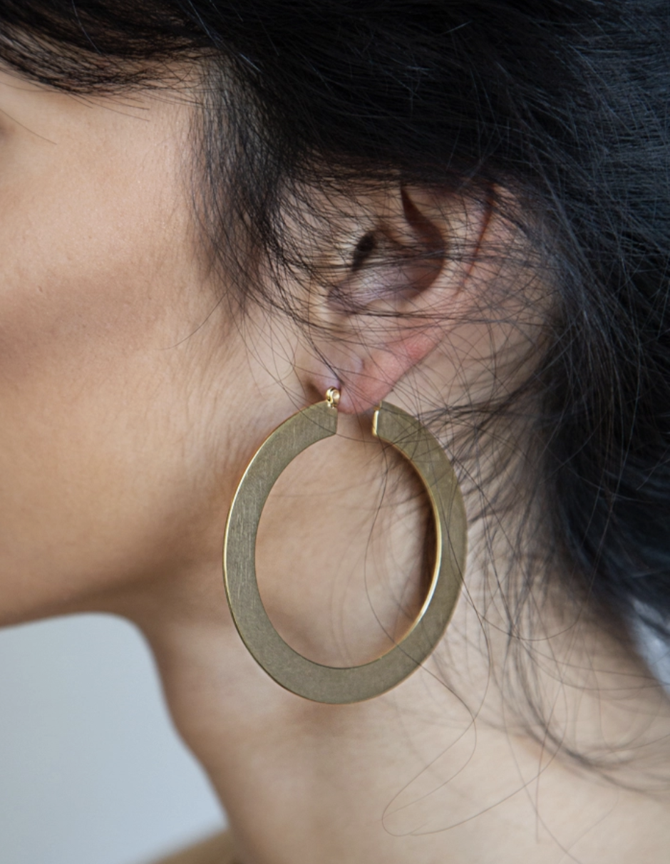 gold large hoop earring Austin texas jewelry