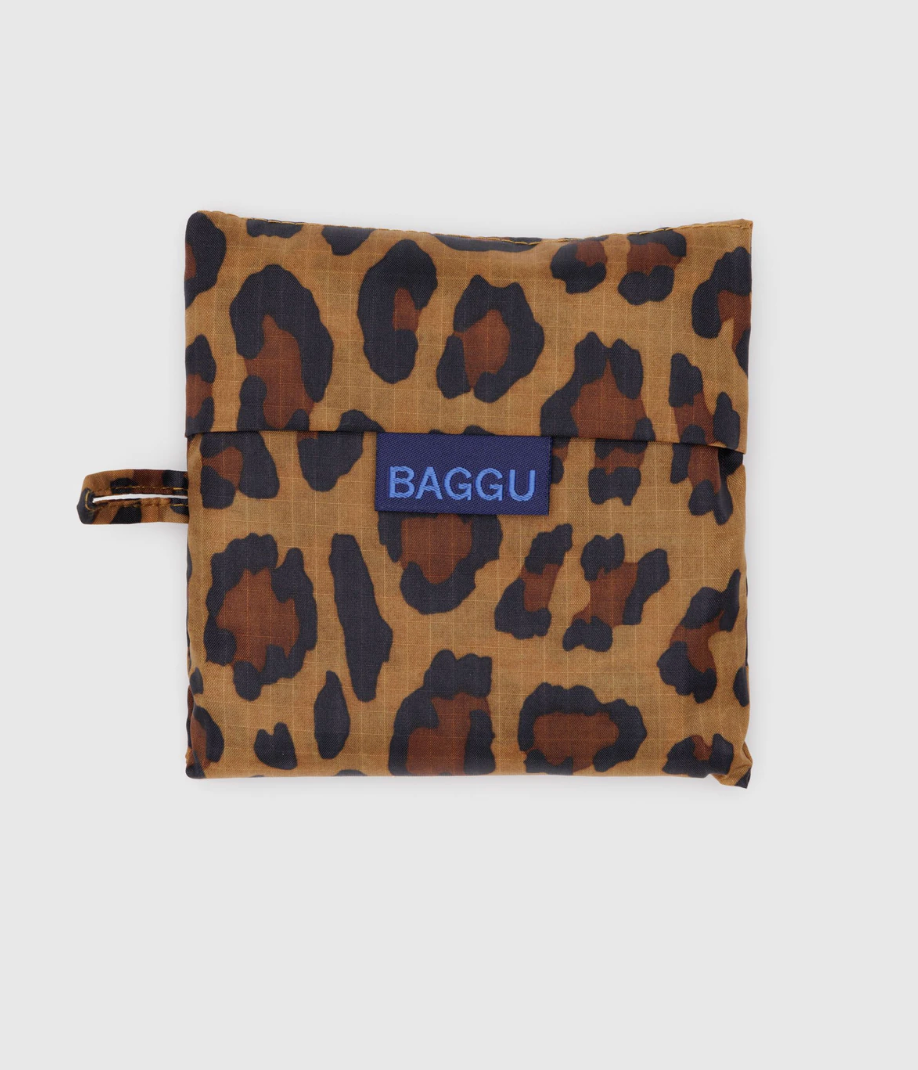 standard baggu leopard print folded in case against white background