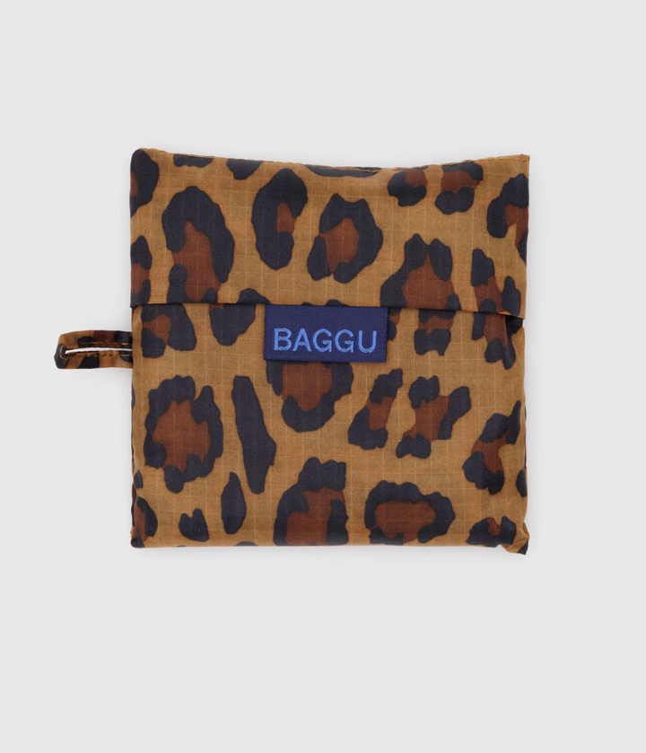 standard baggu leopard print folded in case against white background