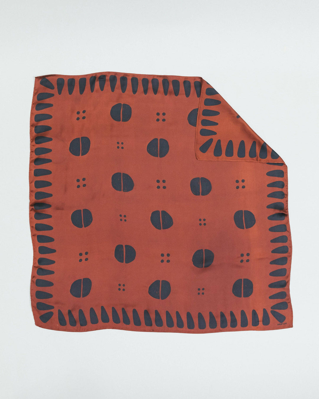 square scarf on white background The Wrap Life - Satin Head Scarf in Mahogany: Brown