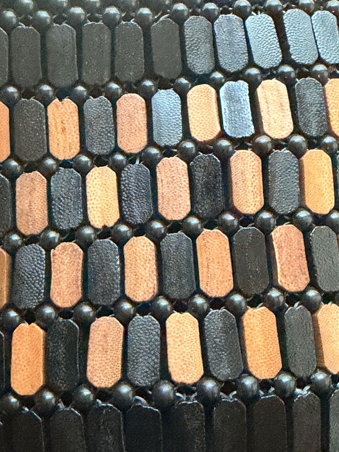 Close-up of a textured surface with geometric pattern