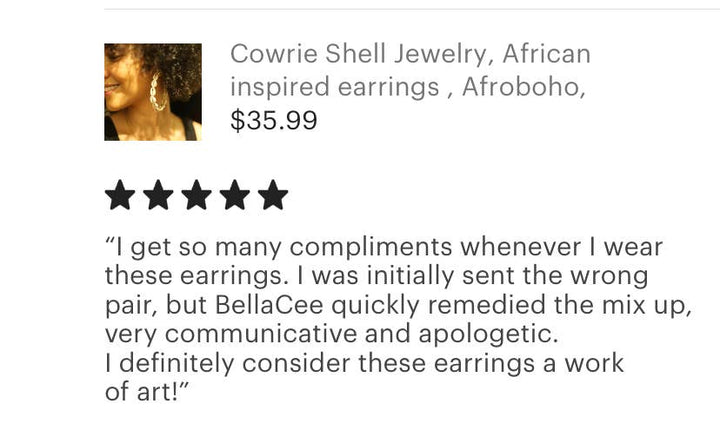 Cowrie Shell Hoops- Statement hoops