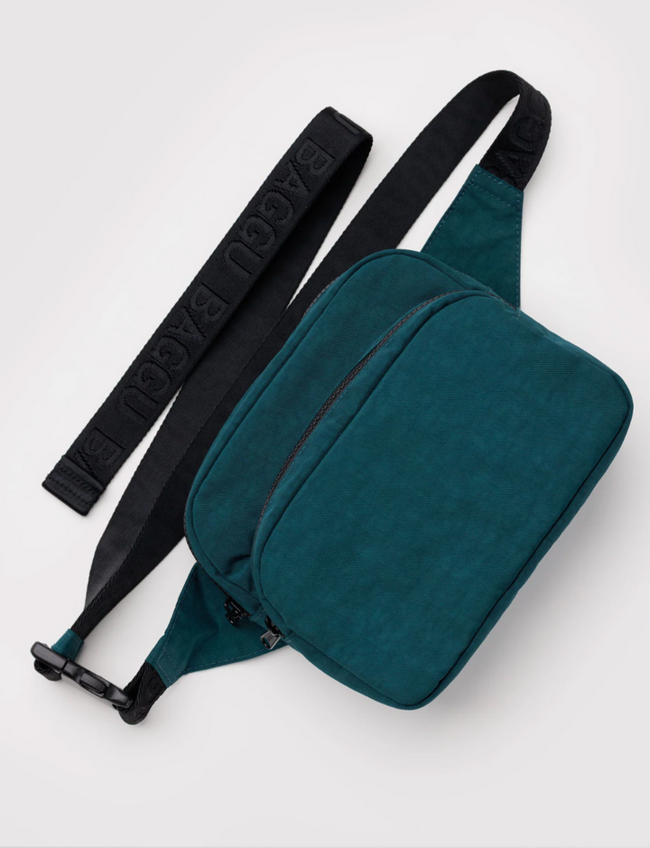 baggu deepsea crossbody bag with black strap on a white background