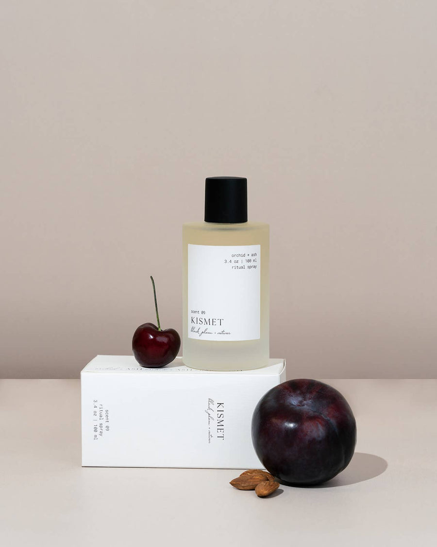 Black Plum + Vetiver natural linen + body spray | KISMET