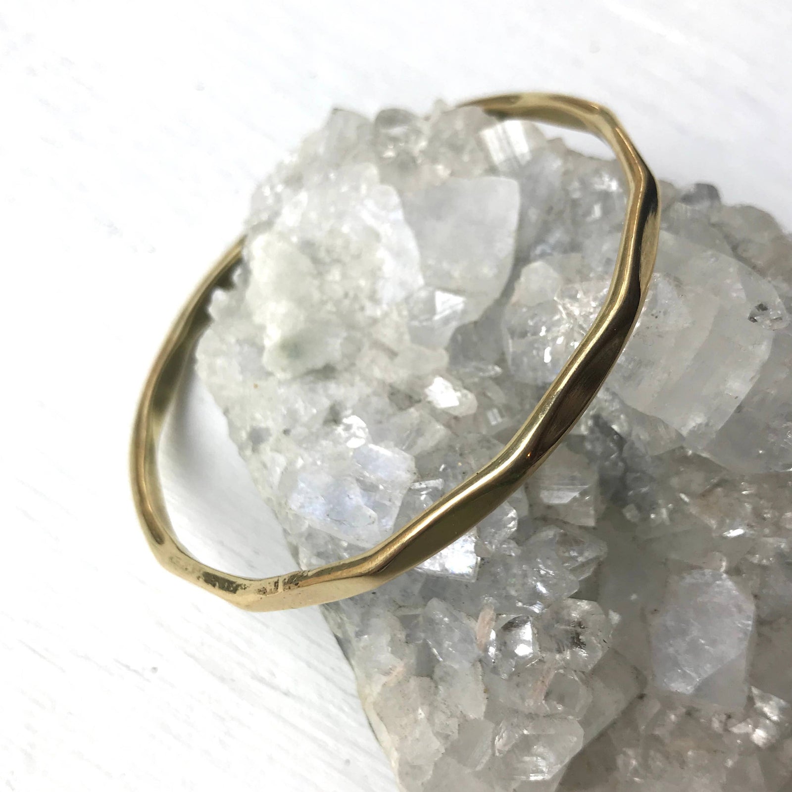 brass bandle on crystal and white background
