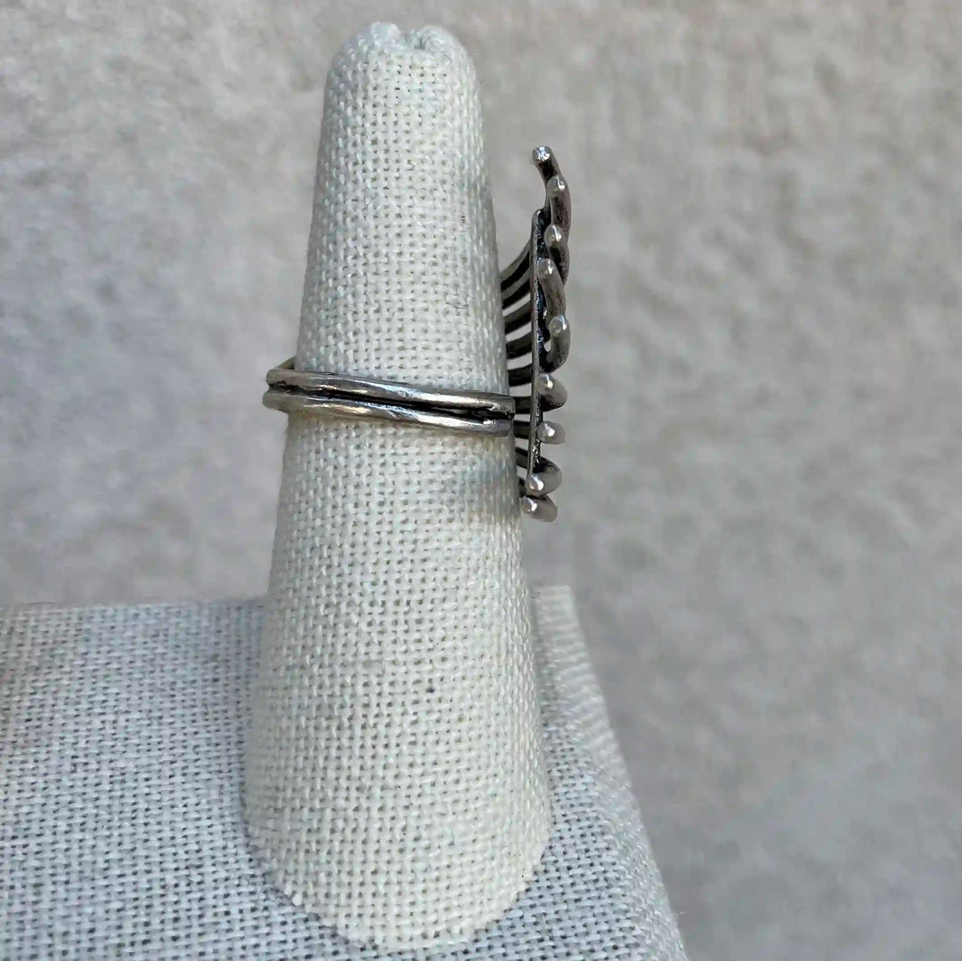 Silver Plated Statement Wing Ring