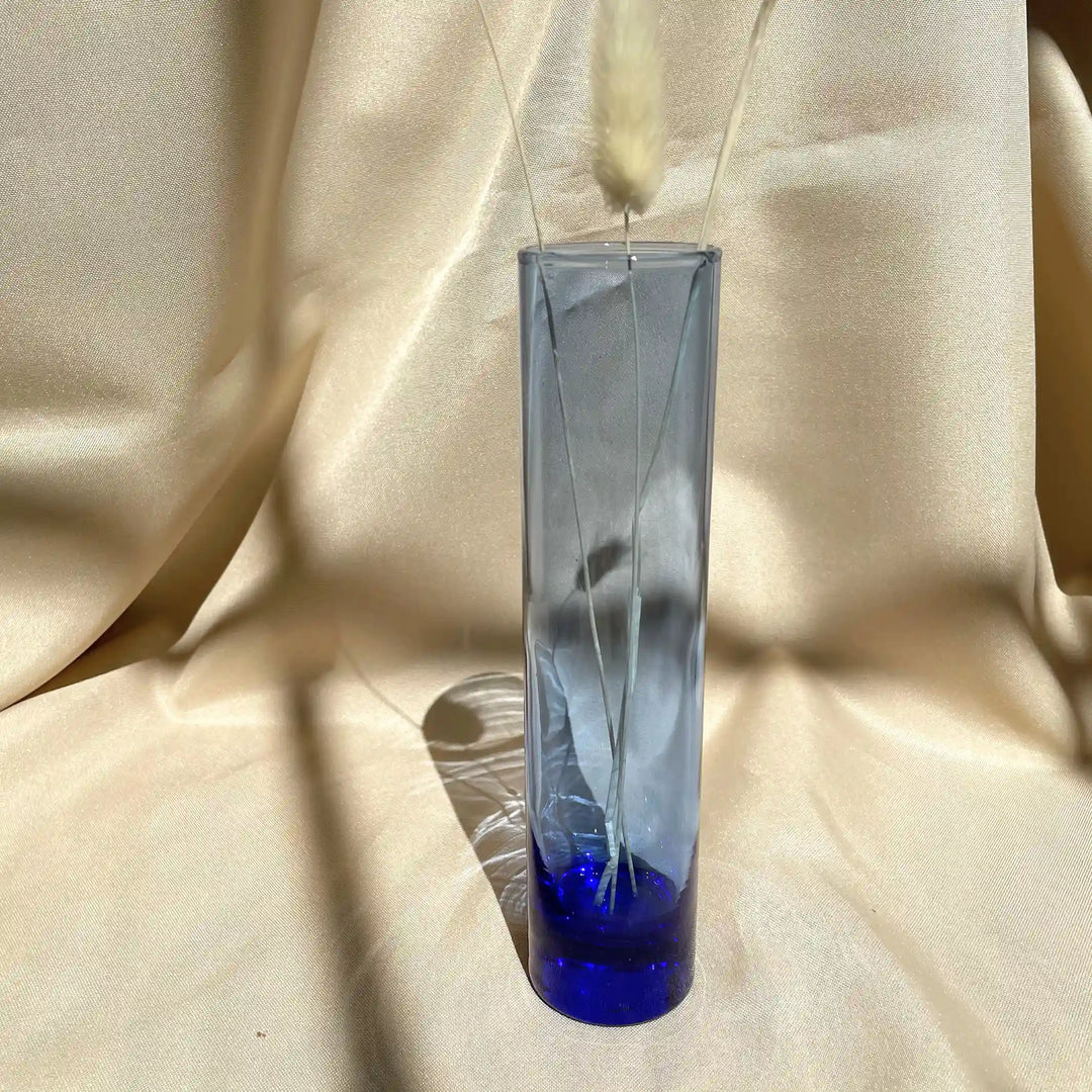 Blue Cylinder Glass Vase