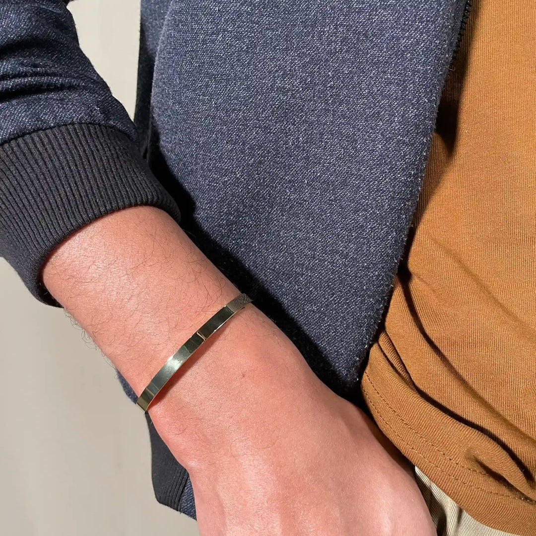 ASTRO MEN'S STAINLESS STEEL SLIM CUFF BRACELET, 5MM