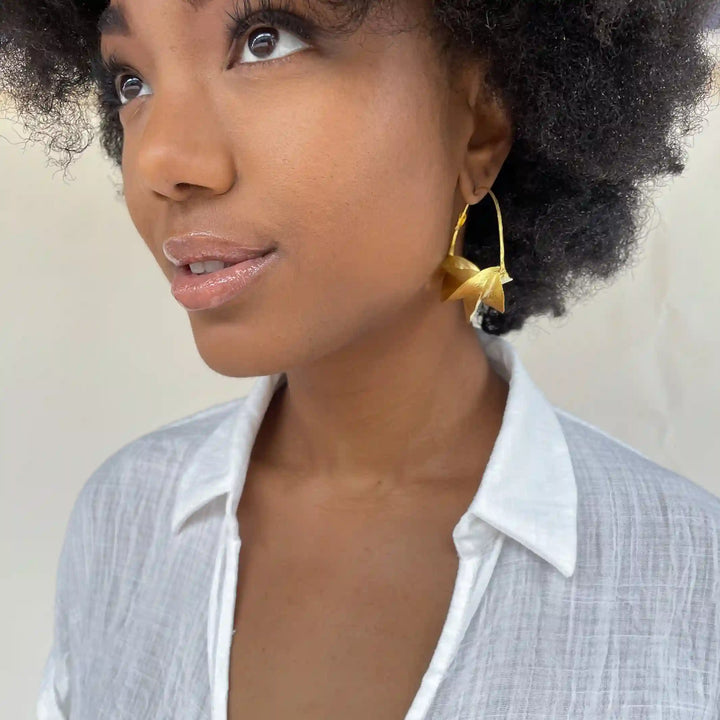 Fulani Hammered Brass Earrings